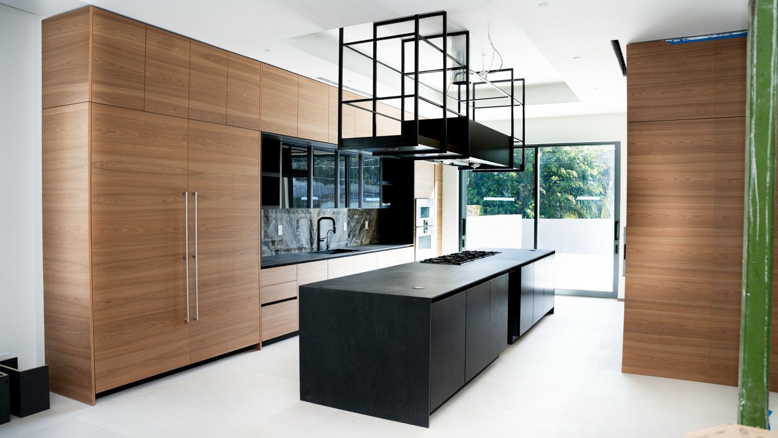 Modern kitchen with island and wood cabinetry