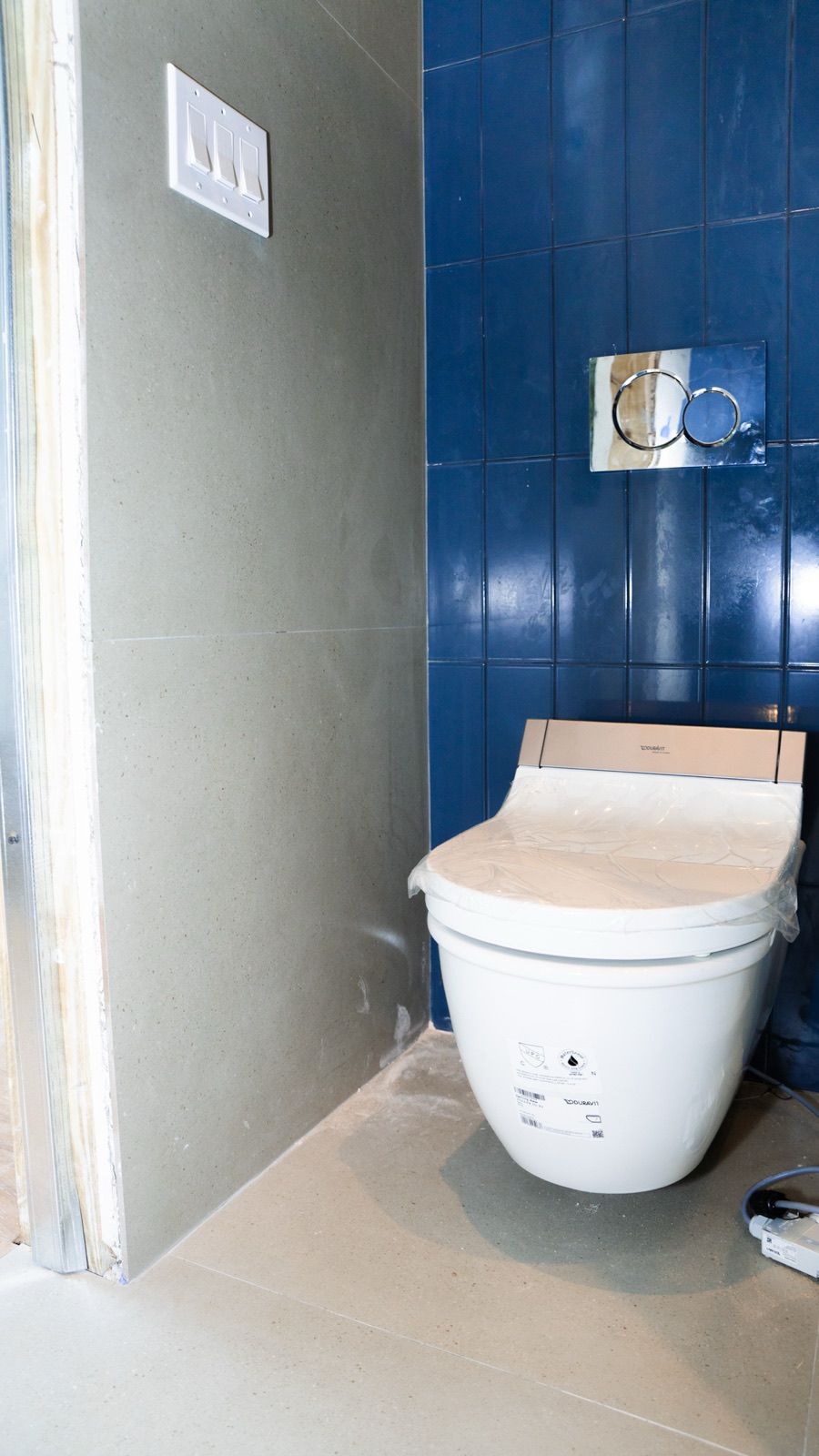 Wall-hung smart toilet installation
