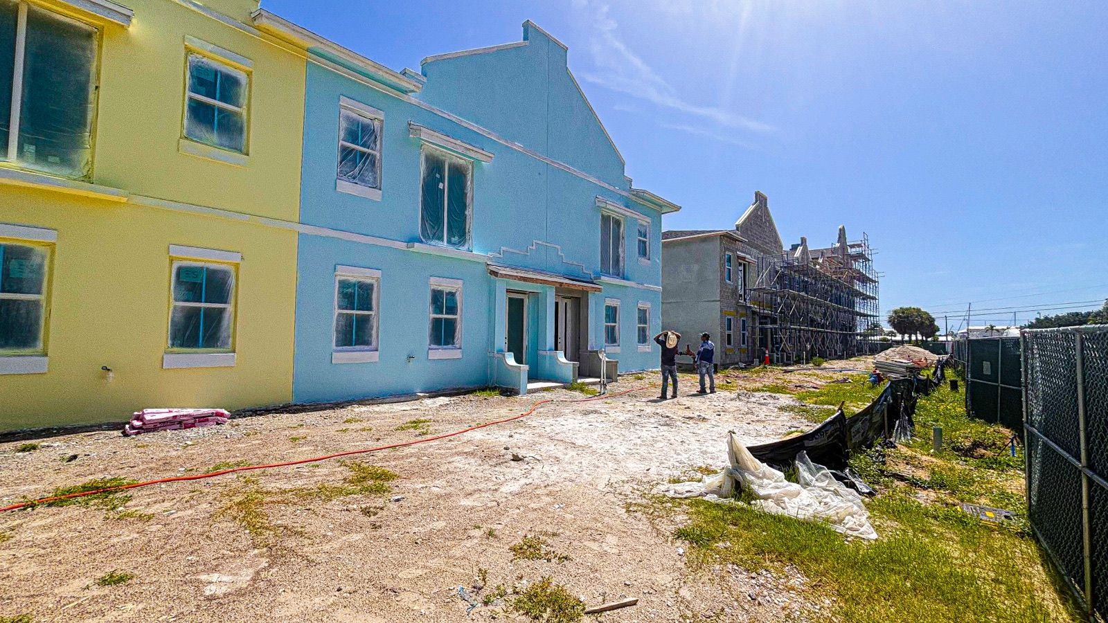 Completed townhome construction project